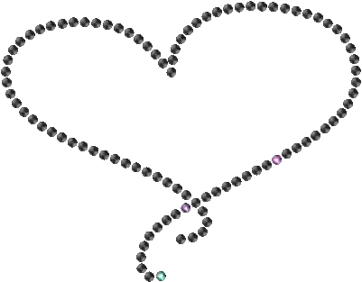 Beaded Heart With Bow Sticker