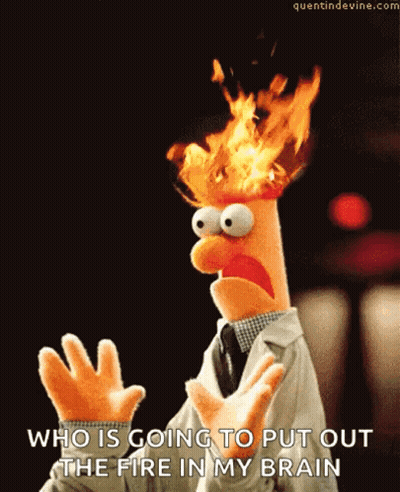 Beaker From Muppet Show With Flames GIF