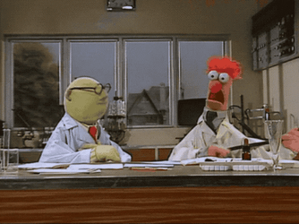 Beaker Running Away From Smoke Beaker Muppets GIF
