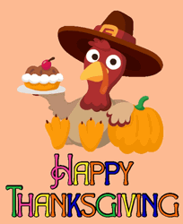 Beaming Turkey Animated Thanksgiving GIF