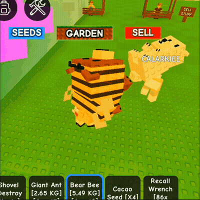 Bear And Bee Standing Together In Video Game GIF