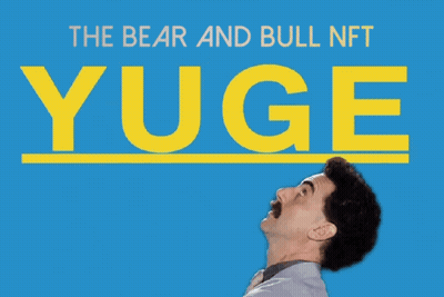 Bear And Bull NFT Yuge Man Pointing Up GIF