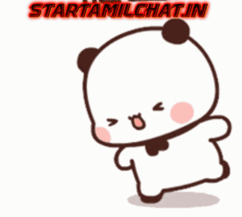 Bear And Panda Standing Next To Each Other With Startamilchatin GIF