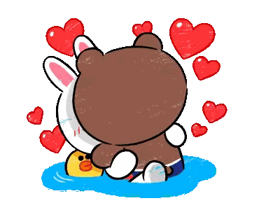 Bear And Rabbit Hugging Sticker