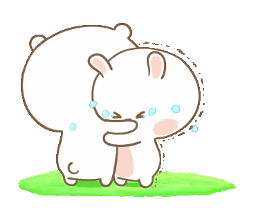 Bear And Rabbit Standing, Rabbit Crying Sticker