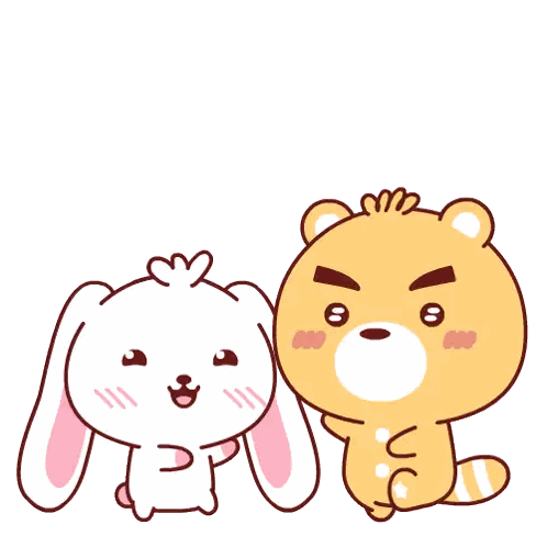 Bear And Rabbit Under Holiday Sign Sticker