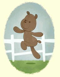 Bear Animation Happy Skipping GIF