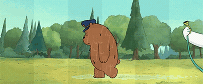 Bear Behind Fence Waving Paw Saying Hello GIF