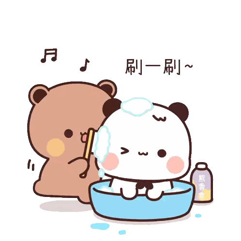 Bear Brushing Bear's Hair Sticker