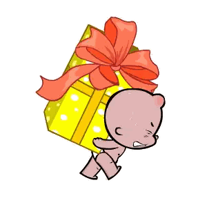 Bear Carrying Gift Sticker