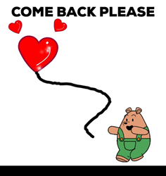 Bear Chasing Heart Balloon Please Dont Go GIF