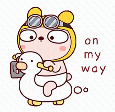 Bear Holding Duck Saying On My Way GIF