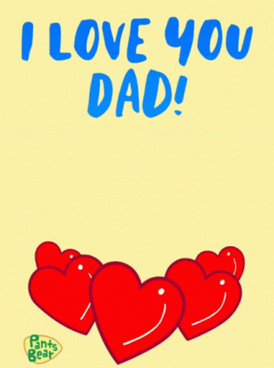 Bear Holding Hearts I Love You Dad GIF