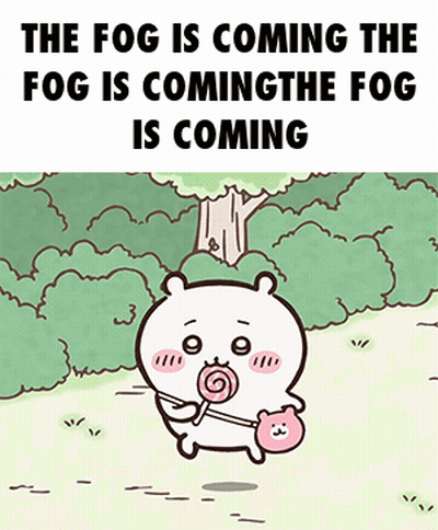 Bear Holding Lollipop Saying The Fog Is Coming GIF