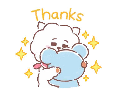 Bear Holding Pillow Saying Thanks Sticker