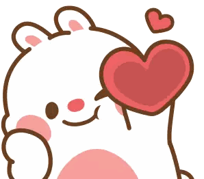 Bear Holding Red Heart Sticker