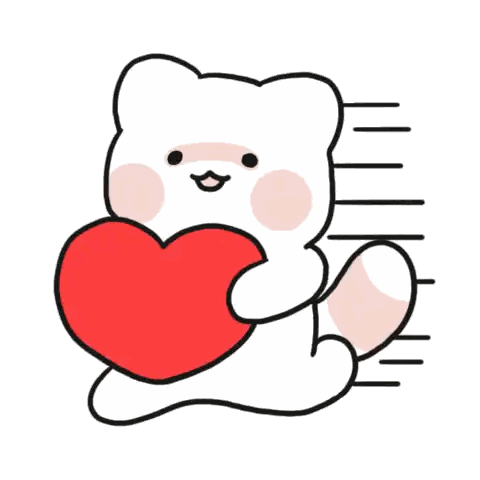 Bear Holding Red Heart Sticker