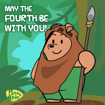 Bear Holding Spear May the Fourth Be With You