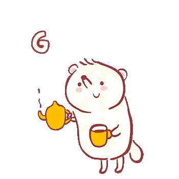 Bear Holding Teapot And Cup Gunaydin Sticker