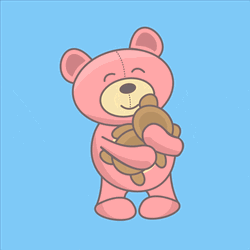 Bear Hug Hearts Cartoon Art GIF