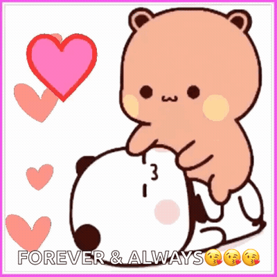 Bear Hugging Another With I Love Forever GIF