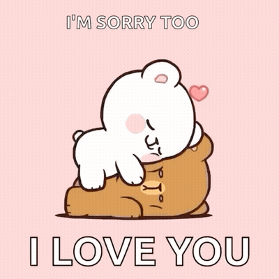 Bear Hugging Bear Saying I'm Sorry Too I Love You GIF