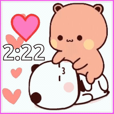 Bear Hugging Bear With 2:22 GIF