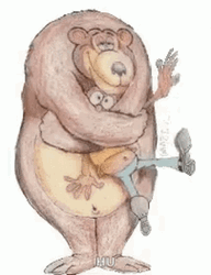 Bear Hugging Cartoon Man GIF