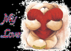 Bear Hugging Heart My Love GIF