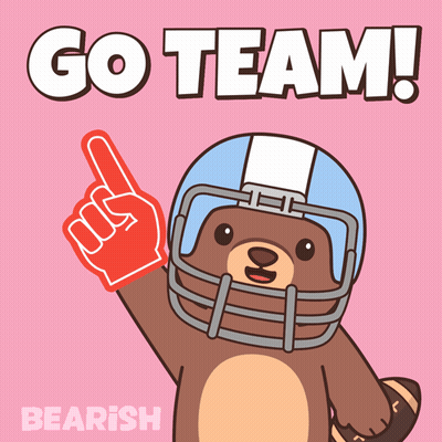Bear In Football Helmet Holding Foam Finger Saying Go Team GIF
