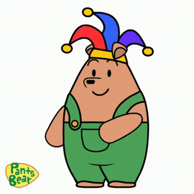 Bear In Jester Hat Saying Haha GIF
