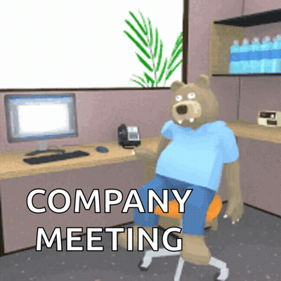 Bear In Office Company Meeting GIF