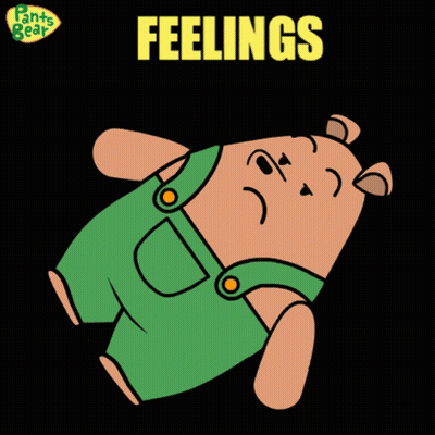 Bear in Overalls Saying Feelings