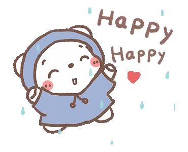 Bear In Raincoat Saying Happy Happy Sticker