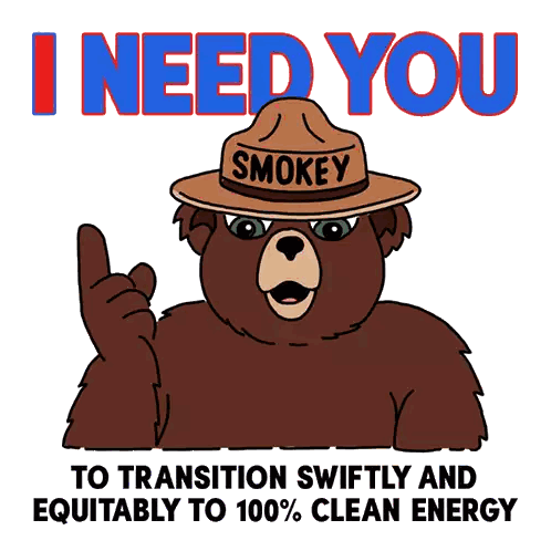 Bear In Smokey Hat For Clean Energy Sticker