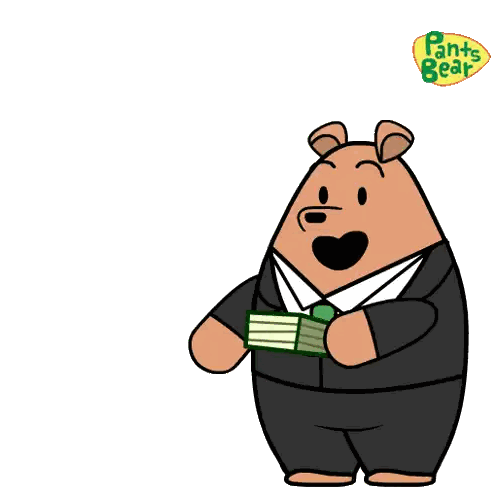 Bear In Suit With Pants Bear Text Sticker