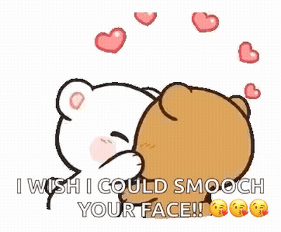 Bear Kissing Another Bear With Hearts GIF