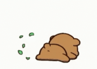 Bear Laying Down With Green Bubble GIF