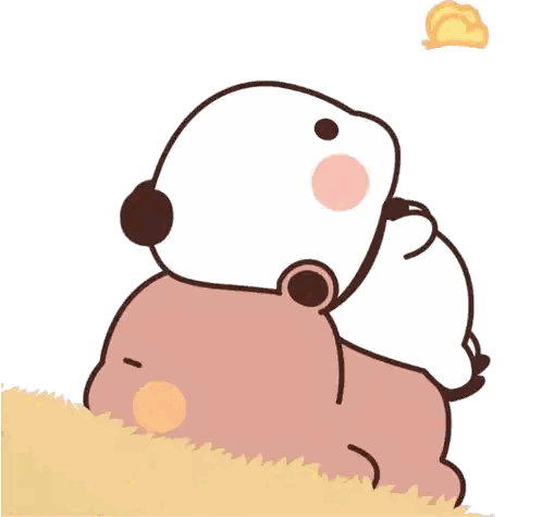 Bear Laying On Top Of Another Bear Sticker