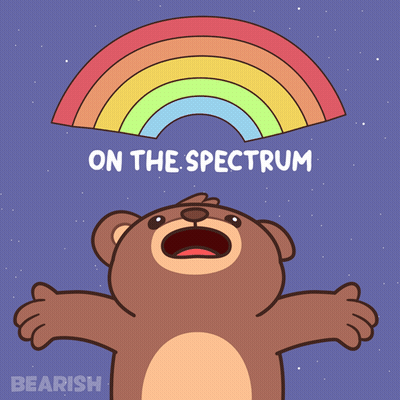 Bear Looking Up At Rainbow GIF