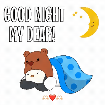 Bear Lying Under Blanket Good Night GIF