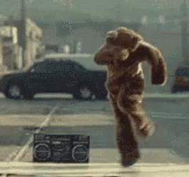 Bear Mascot Backflip GIF