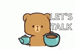 Bear Offers Coffee Talking GIF