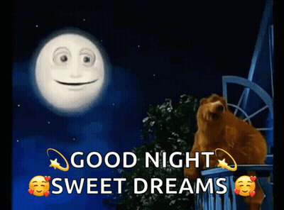 Bear On Balcony Good Night Sweet Dreams GIF