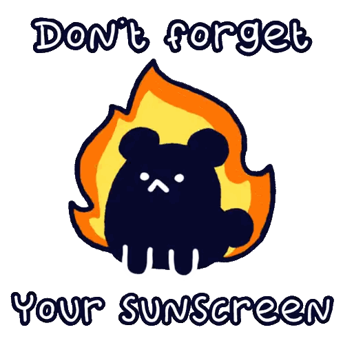 Bear On Fire Saying Don't Forget Sunscreen Sticker