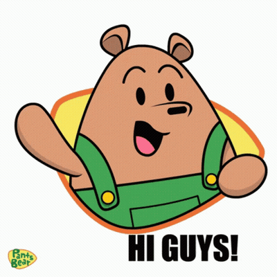 Bear Pants Says Hi Guys Cartoon GIF