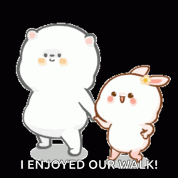 Bear Peter & Rabbit Molly Walking GIF