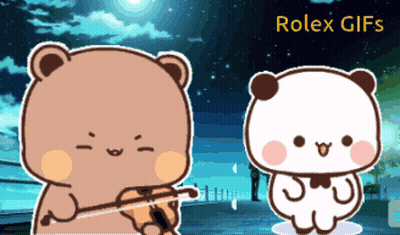 Bear Playing Violin Next To Another Bear GIF