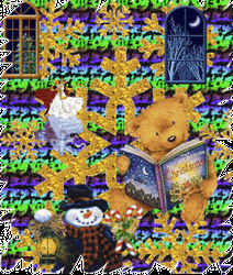 Bear Reading Book Christmas Holiday