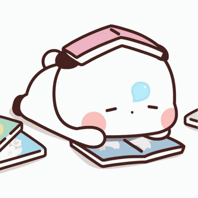 Bear Reading Book With Pink Cover GIF